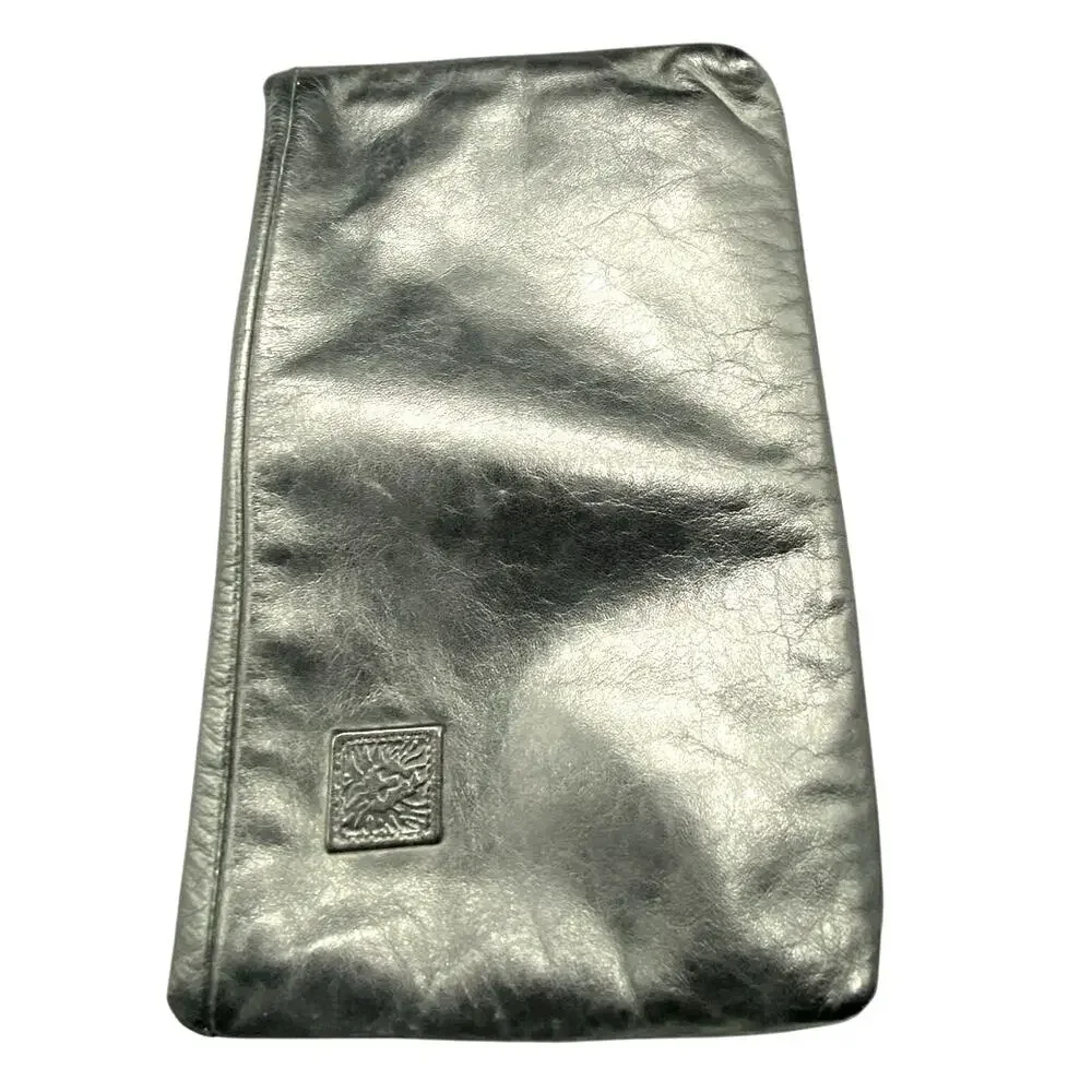 Vintage 1980s Anne‎ Klein for Calderon Lion Head Clutch Purse Black